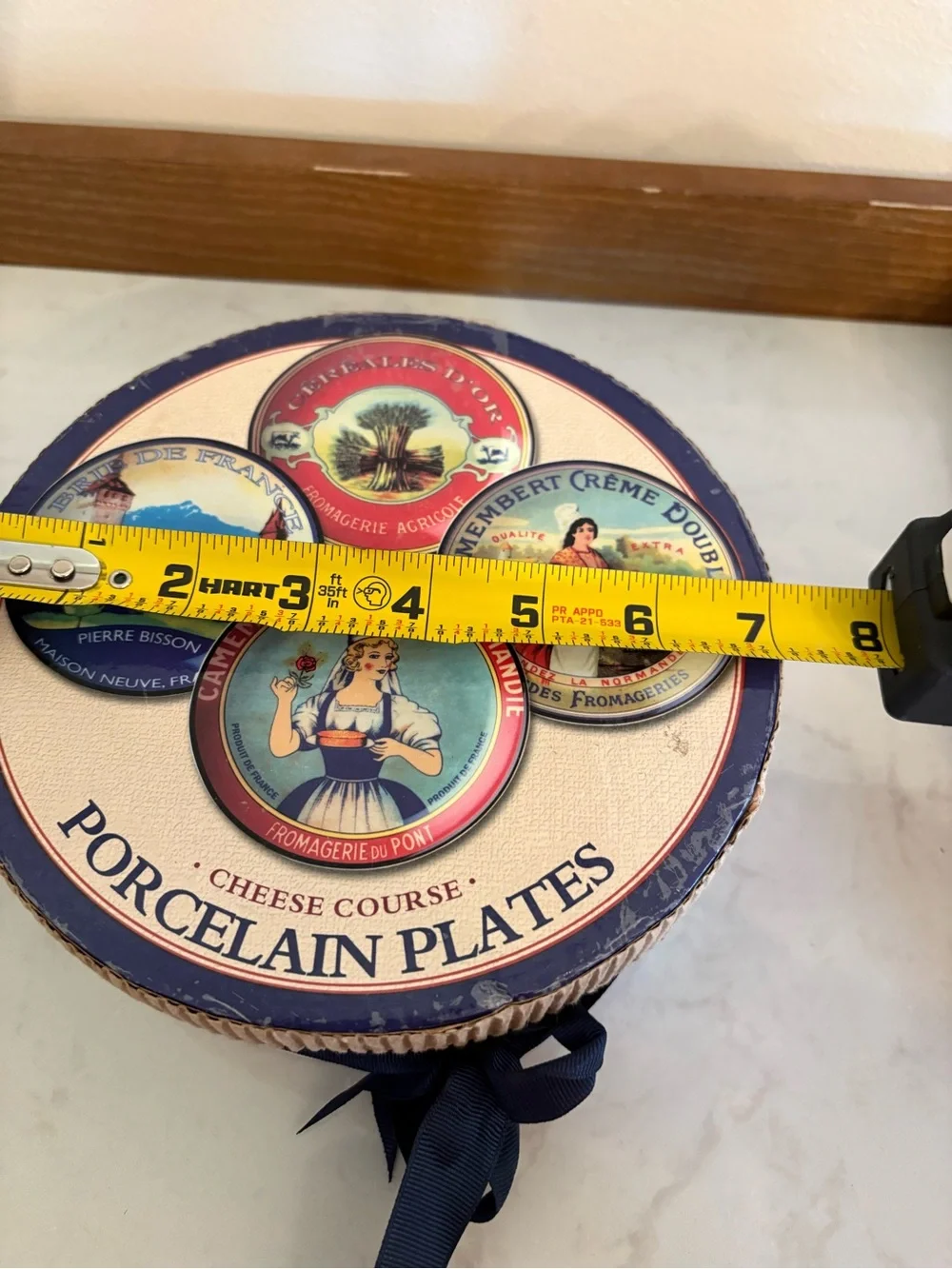 Vintage Pier 1 Decorative Porcelain Cheese Plate Set of 4